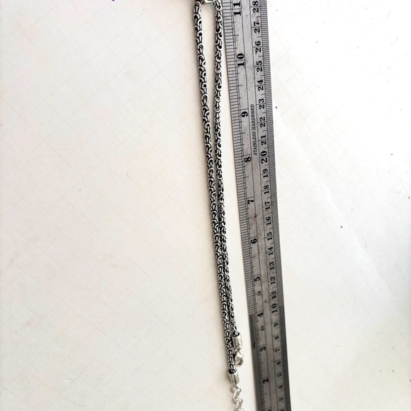 Brighton Round Lava Lounge Lucite Black Silver Scroll Design Pendant Necklace. - Picture 10 of 10